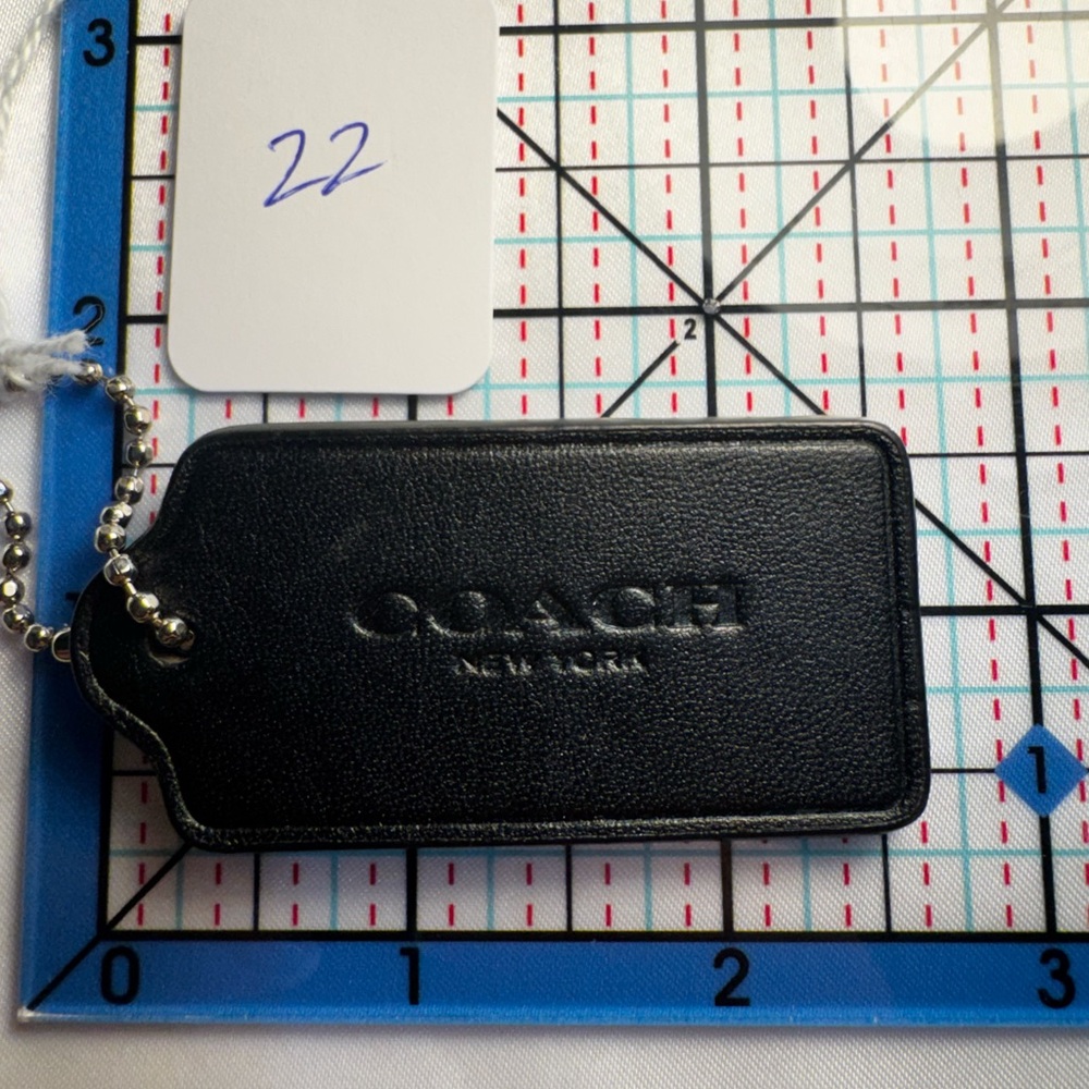 Coach Black Leather Tag